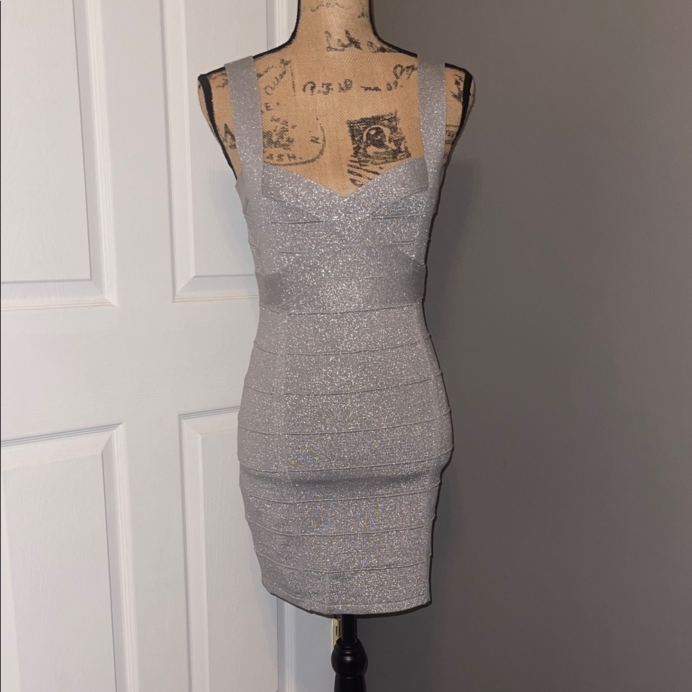 Elegant Silver Bodycon Dress